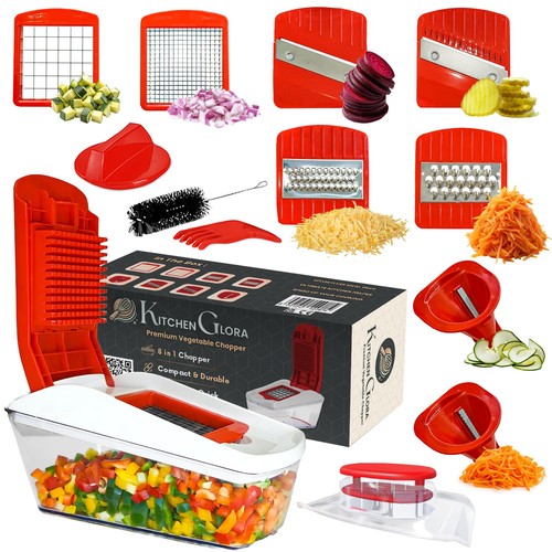 Blade vegetable chopper with - 8,