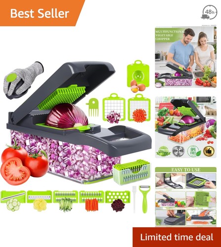 Vegetable chopper with - 18-in-1,